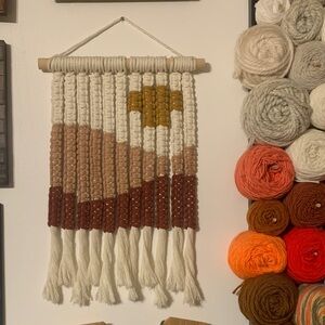 Handmade Woven Wall Hanging with Fringe